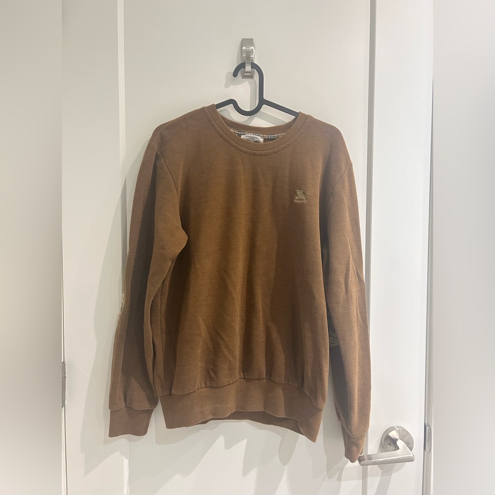Burberry Bootleg Large Long Sleeve with Plaid Elbow Patches